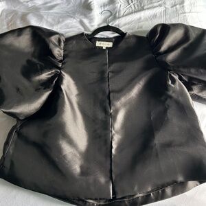 Black puffed sleeve blouse